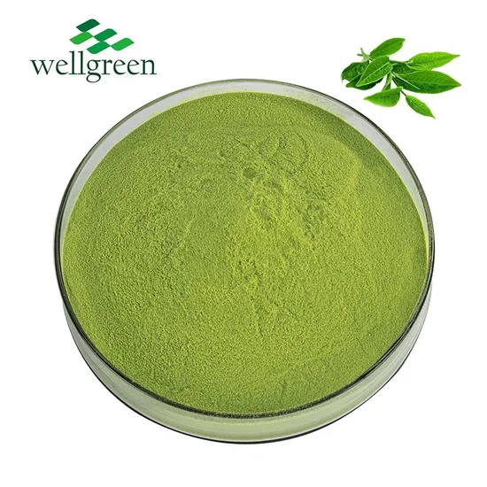 Poudre de thé vert matcha pure, riche en antioxydants, fibres et vitamines